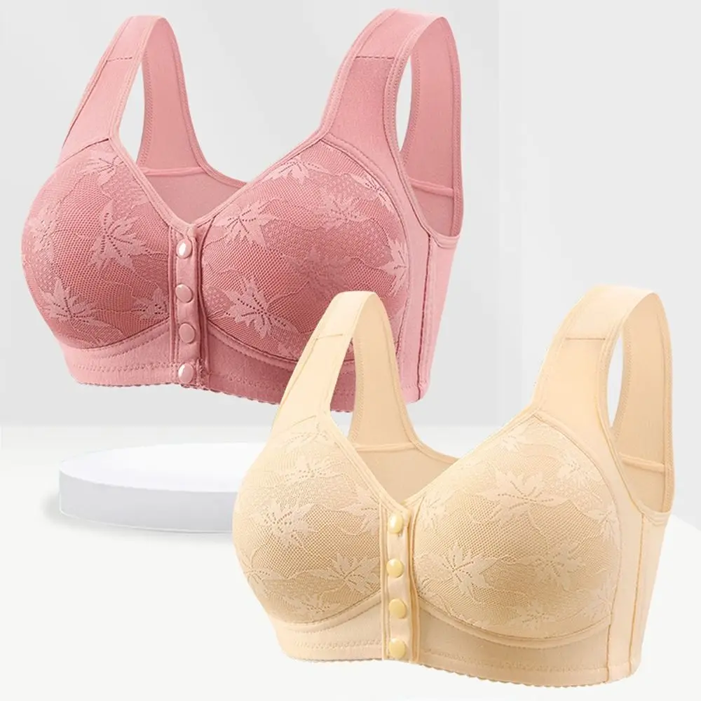 

Comfortable Floral Printed Underwear Breathable Convenient Tank Top Bra Wireless Widened Shoulder Straps Women Lingerie Elderly