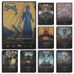 Heavy Metal Band Ghost Rock Music Poster Phantomime/Meliora Album Cover Canvas Picture Wall Art Living Room Home Decoration Gift