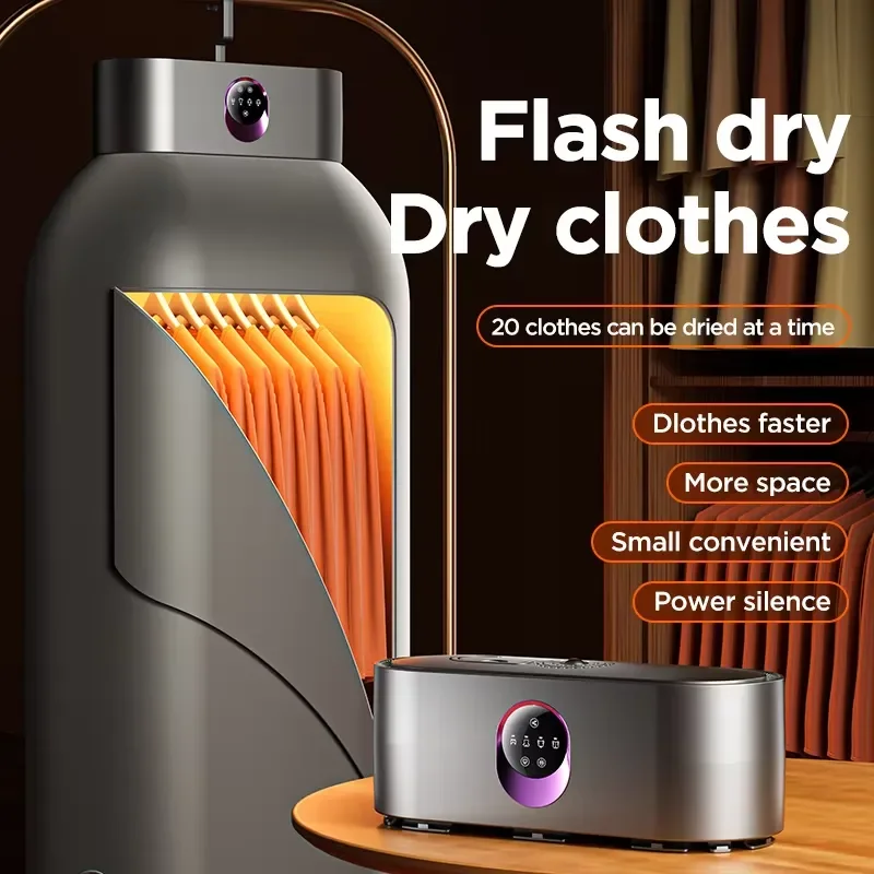 Portable Electric Clothes Dryer Machine Fast Drying Foldable Storage for Home Hotel Outdoor Use Intelligent Automatic