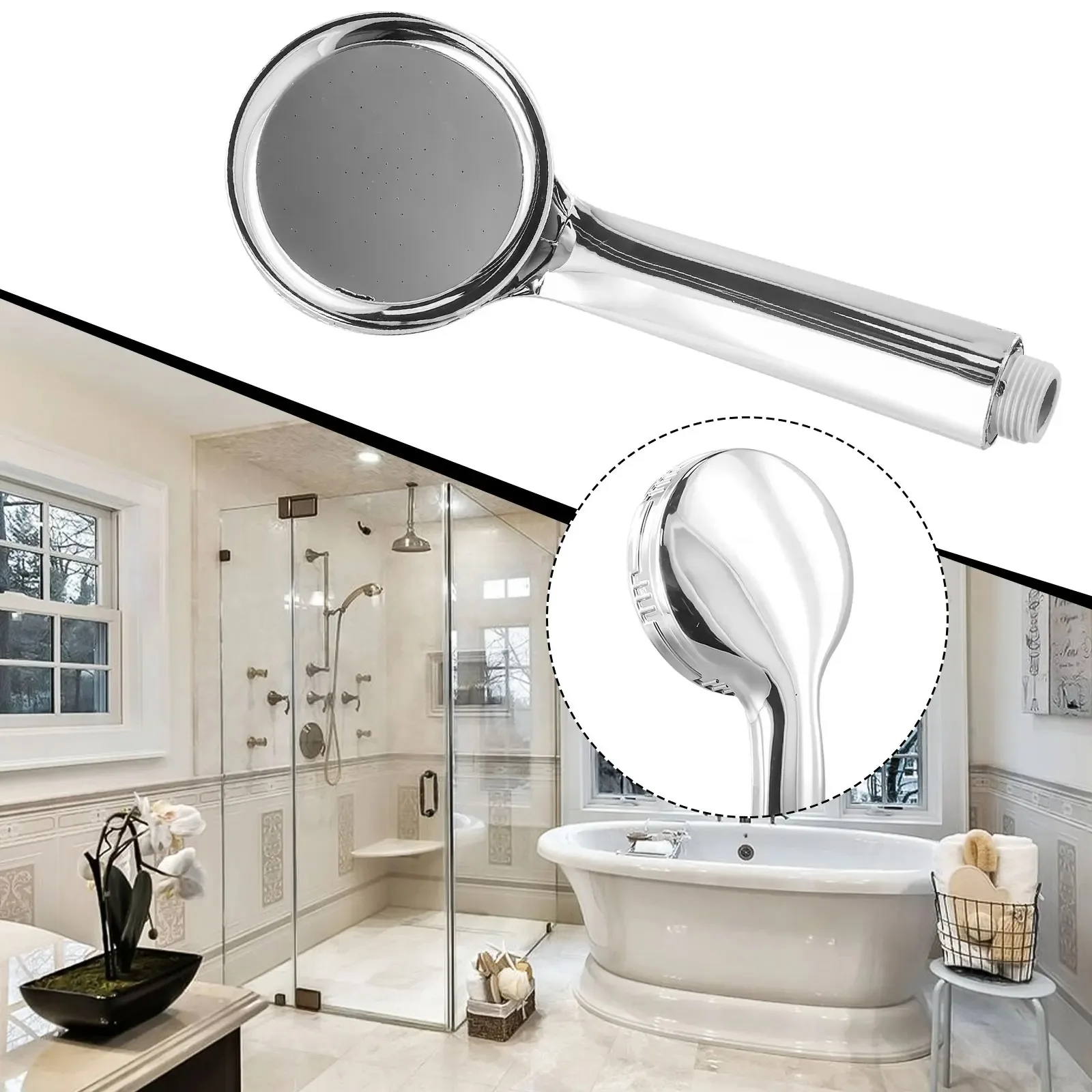 Water Saving Spray Nozzle High Pressure Pressurized Nozzle Shower Head Rainfall Chrome Bath Shower Head 1pc High Quality