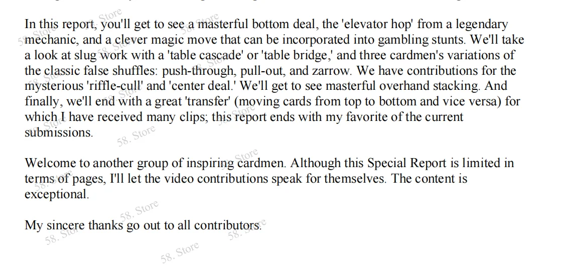 

Специальный отчет # 11 августа 2025 года. Магические трюки Стива Форте (58. Загрузка в магазине)