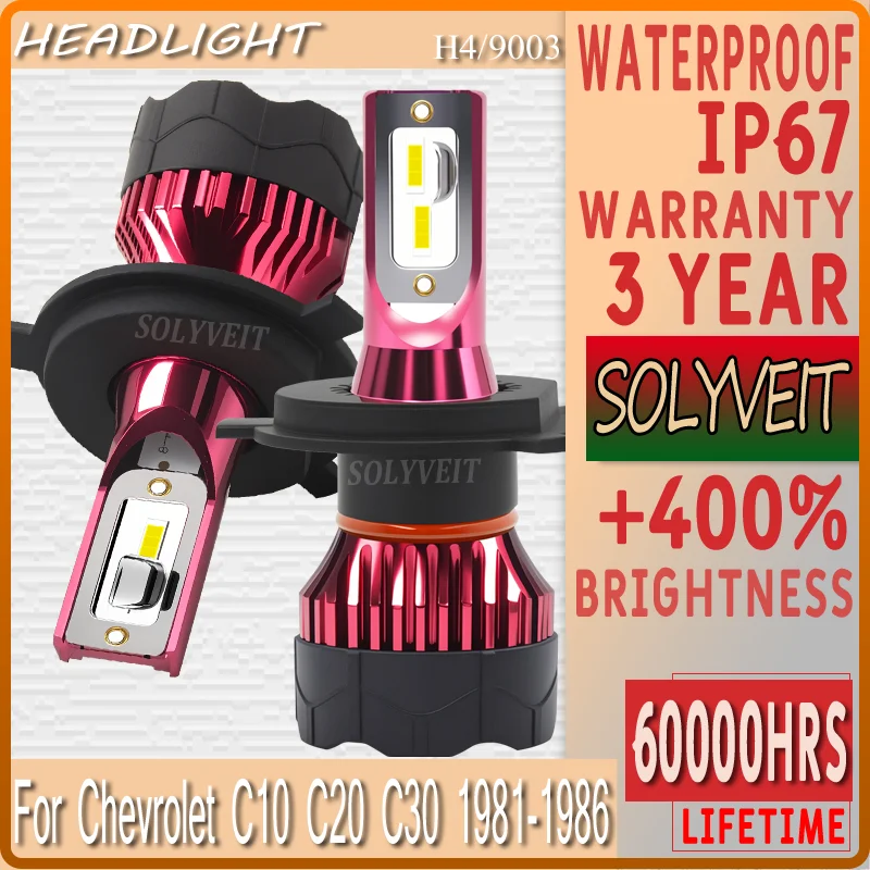 

No Light Flicker Instant-On High-Lumen High-Visibility H4 LED HEADLIGHT For Chevrolet C10 C20 C30 1981 1982 1983 1984 1985 1986