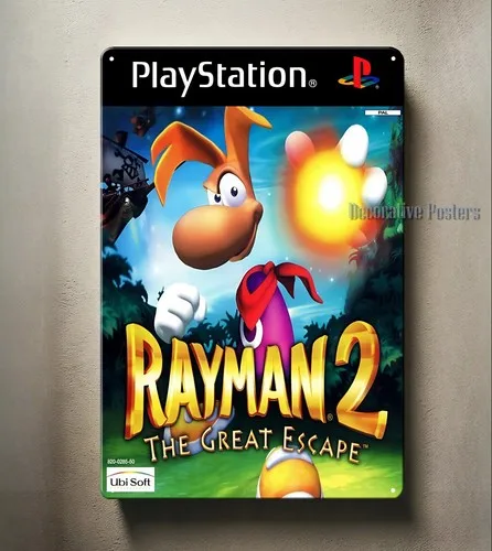 Póster metálico del videojuego Rayman 2 - Letrero coleccionable