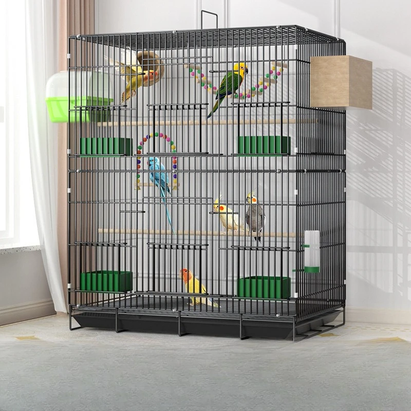 

Большая клетка для попугая, многоуровневая двухъярусная роскошная просторная съемная клетка для попугая, легко чистится, для дома и улицы, папуги с кореллами