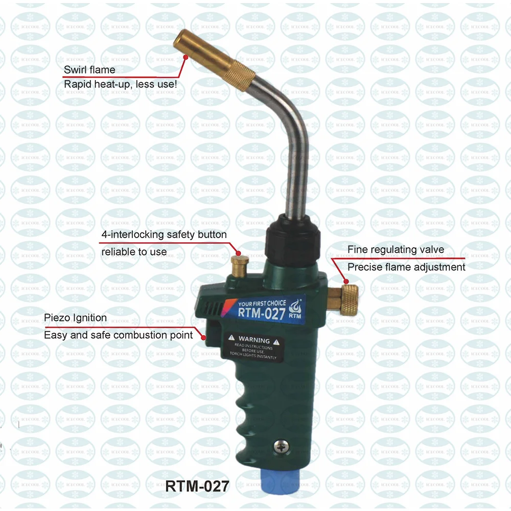 RTM027 RTM030 Welding Copper Pipes And Aluminum Tubes Hand Torch   With Quick Self- Lighting Function