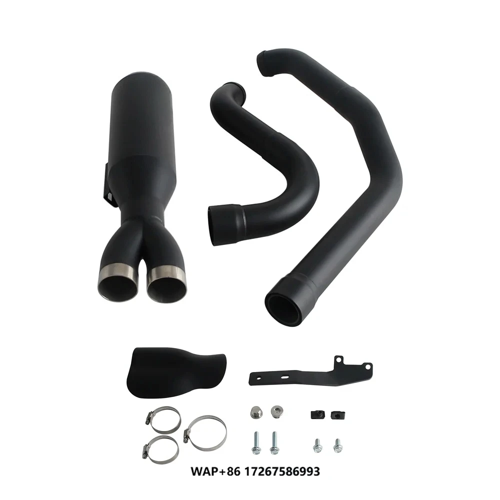 

2 Into 1 Big Bore Exhaust System 304 Stainless Steel for Touring FLH M8 Bagger Electra Street Road Glide Road King 2017up