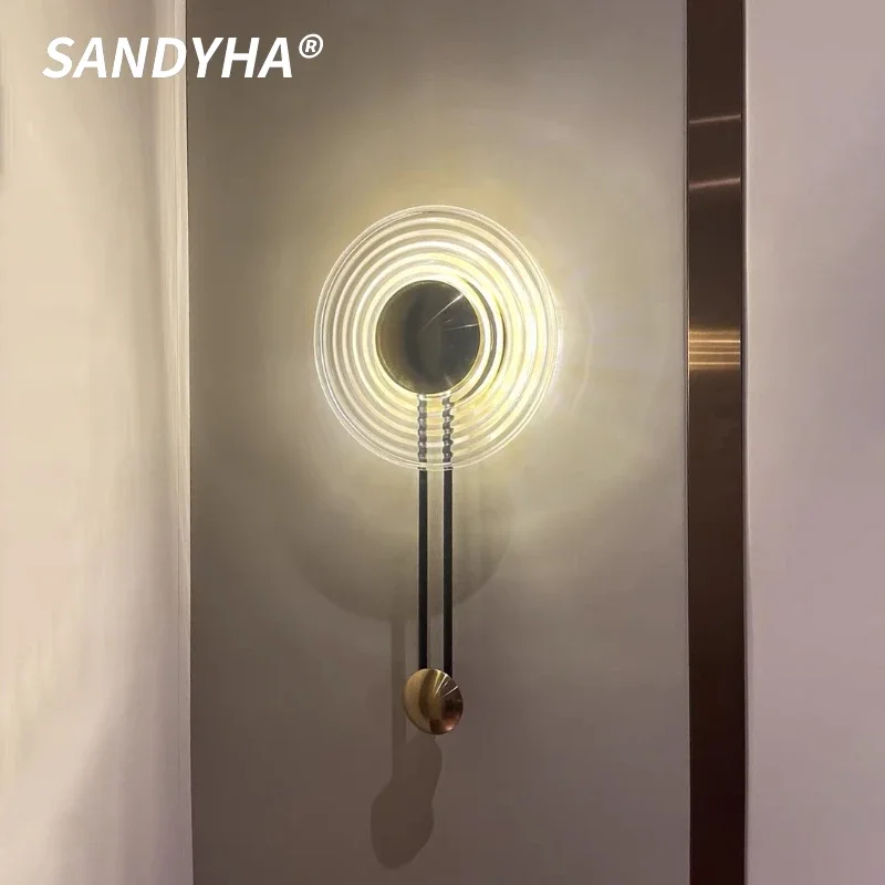 

Modern Circular Glass Wall Lamp Nordic Minimalism Night Light Home Decor Bedroom Bedside Living Room Background Lighting Fixture