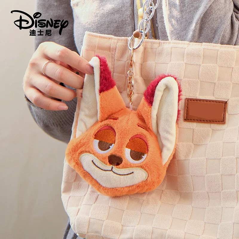 Disney Judynick Loves Plush Coin Wallet Pendant Strawberry Bear Mini Coin Wallet Keychain Hanging Jewelry Best Gift for Girls