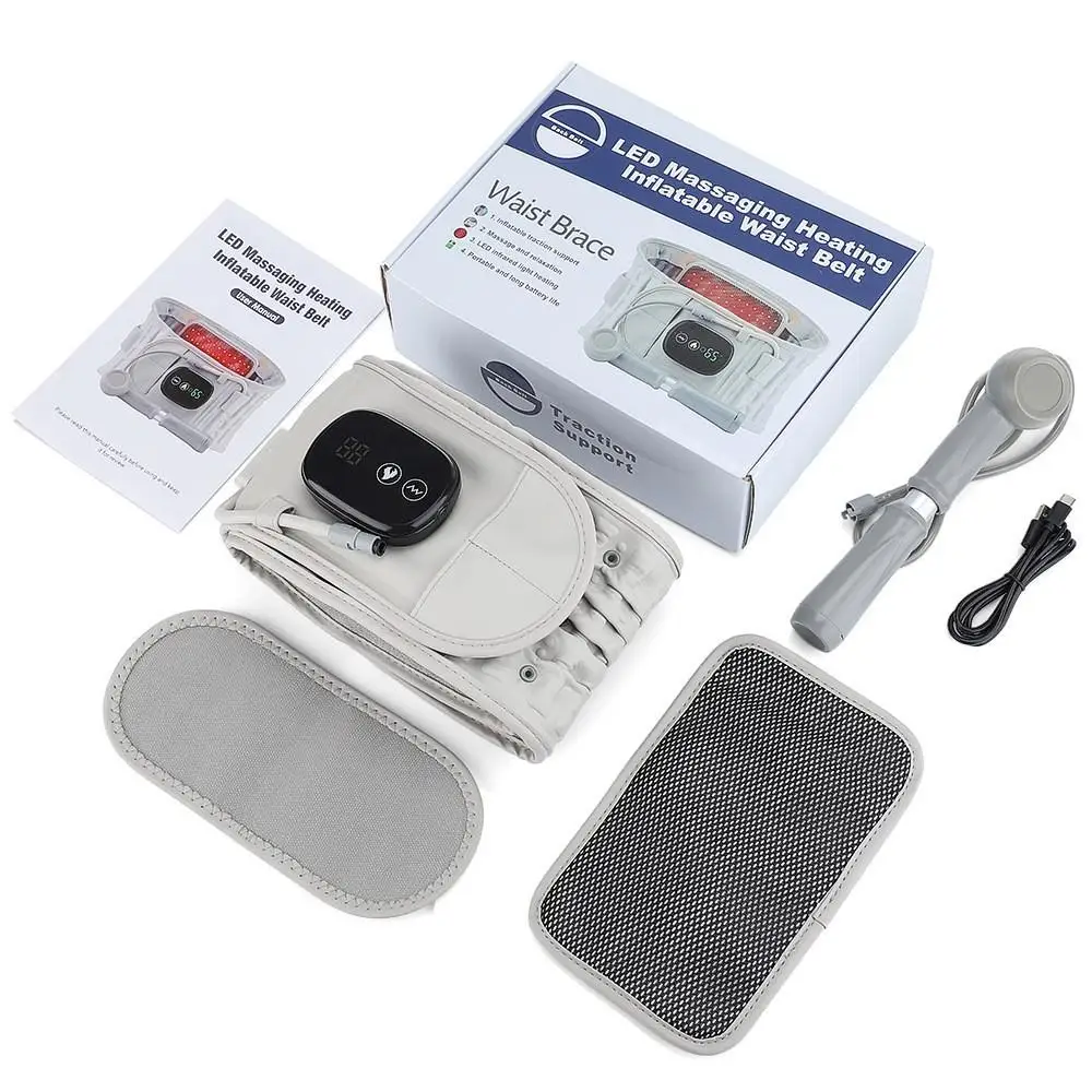 

Electric Heating Massage Waist Belt USB Digital Display Waist Belt Three Adjustable Temperature Vibration Levels Waist Belt