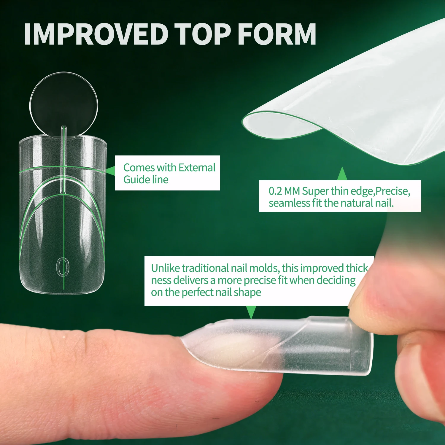 Nailpop 140/280Pcs Inner French Line Dual Forms Nail Tips Square Coffin Almond Oval Nail Extension Forms With Reusable 14 Sizes