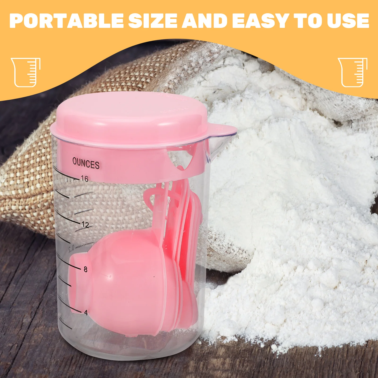

2 Sets Measuring Cup Spoon Cups Colored Spoons for Kitchen Tablespoon Scale Cake