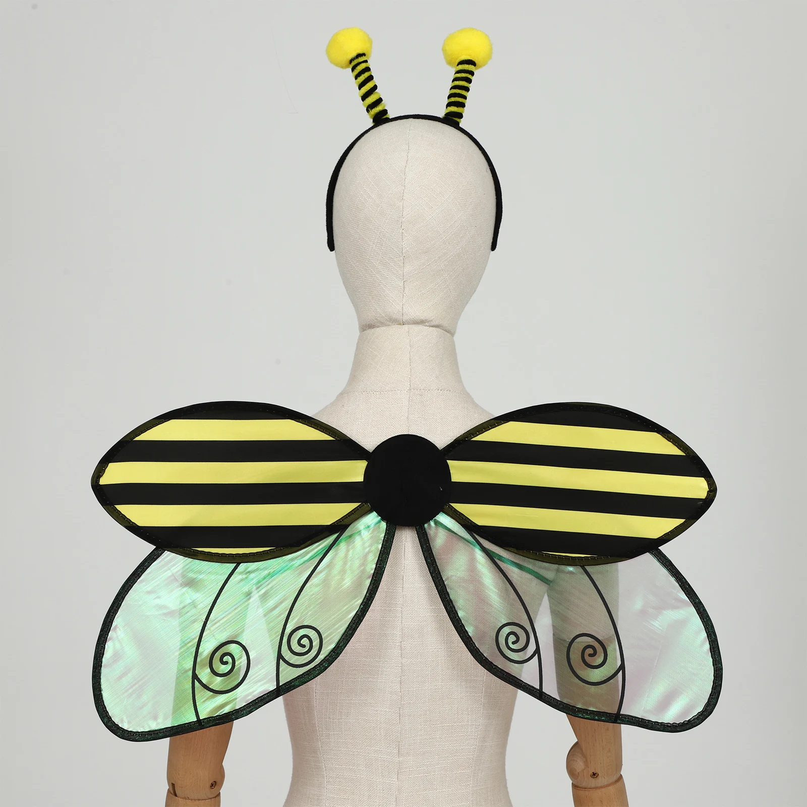Aile de coccinelles pour adultes et filles, Costumes d'halloween, ailes d'abeille, bandeau pour scène, Cosplay, accessoires de mascarade, aile d'insecte