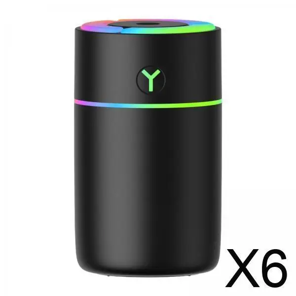 

6xSmall Humidifier Low Noise Compact Desk Humidifier for NightStand Indoor Car Black