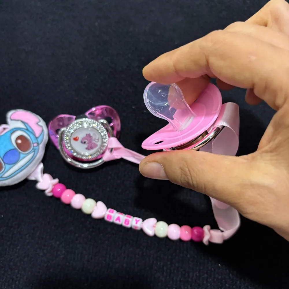 Baby Pacifier Clip Custom Name Engraved Silicone Soother Holder Chain Anti-Lost Dummy Catcher for Newborn hat & baby stocking view 6