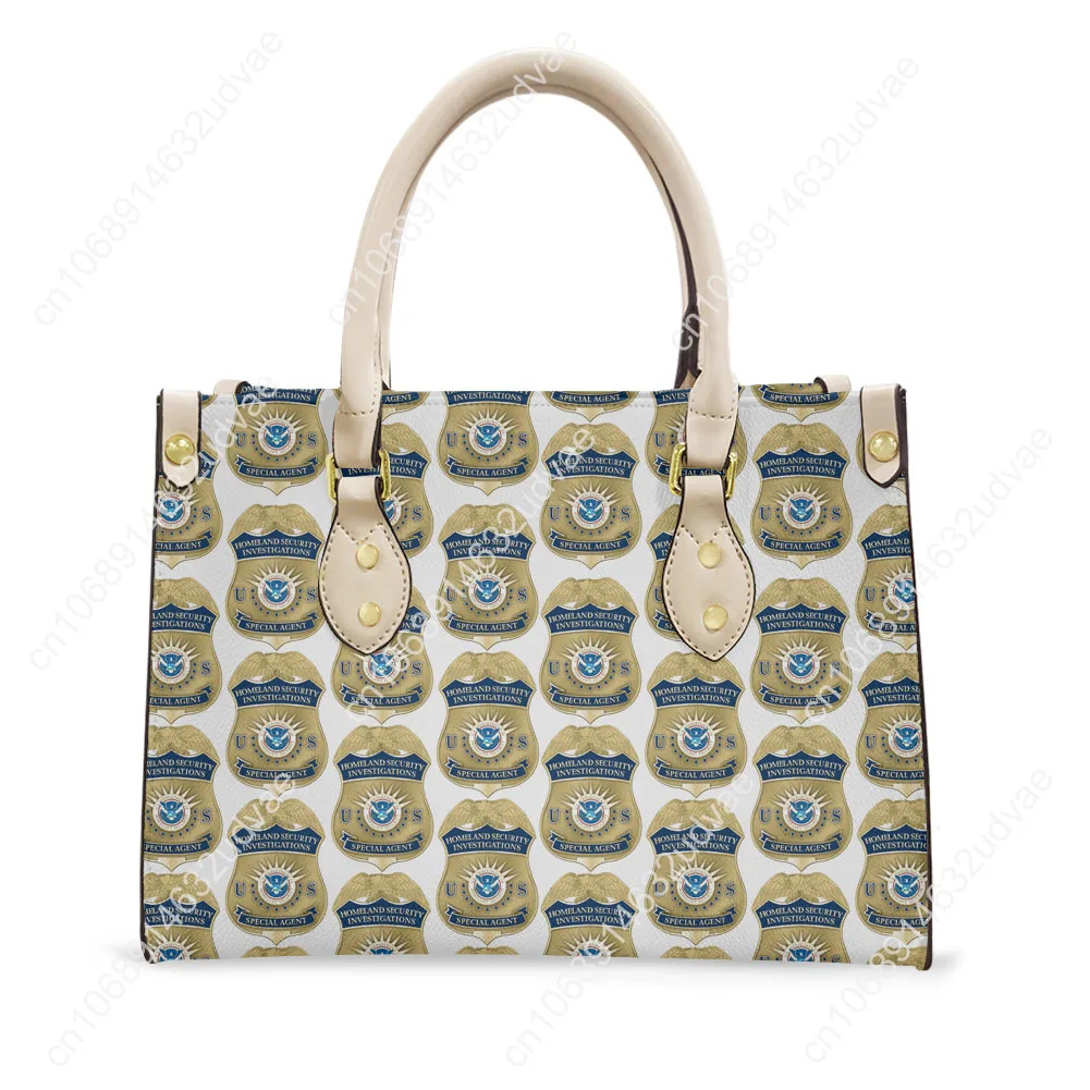 Homeland Security Investigations Tote Bag Purse Womens Mens High Quality Personalized Text Image PU Leather Shopping Gift Bags