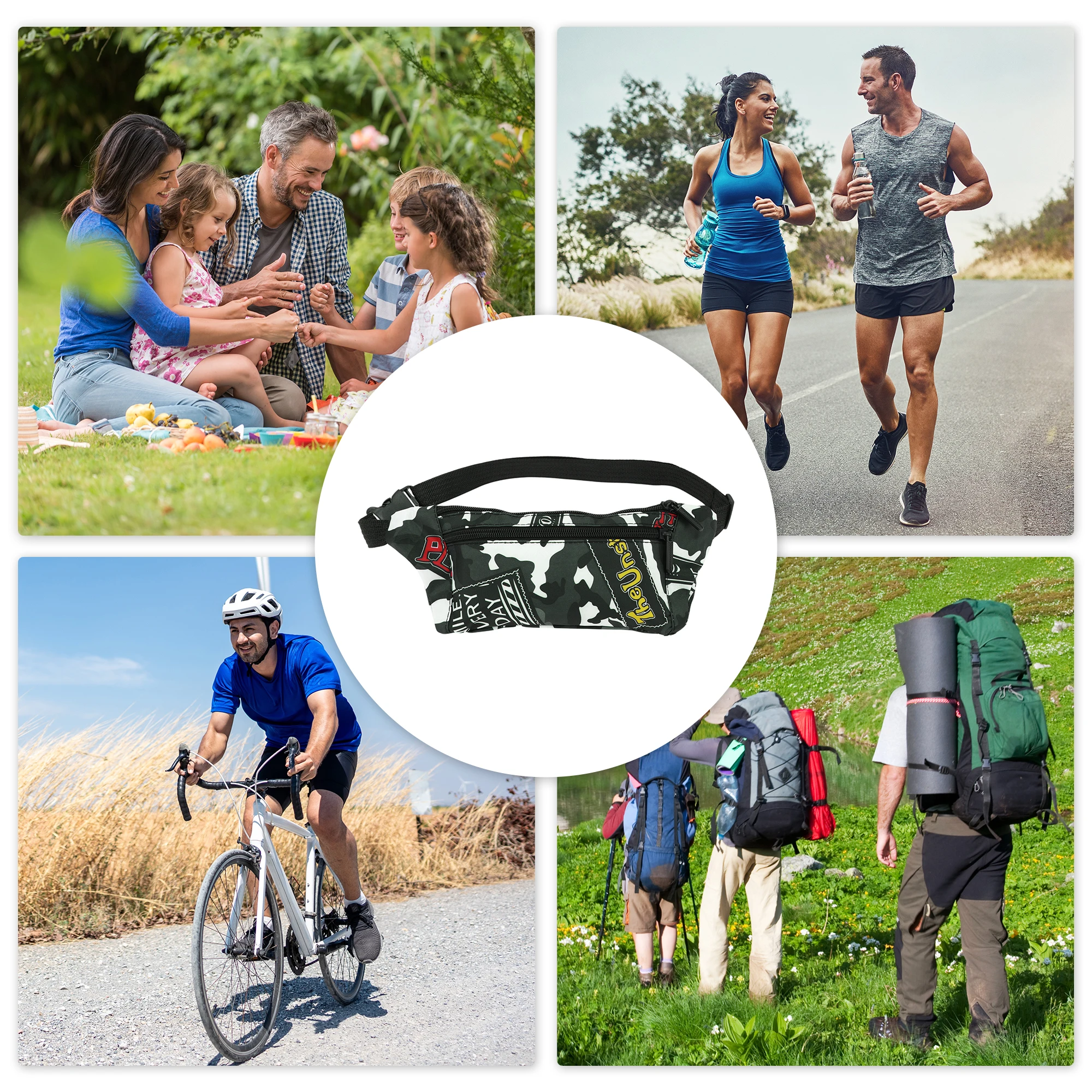 X Autohaux Thin Camo Fanny Pack رمادي 1 قطعة #6