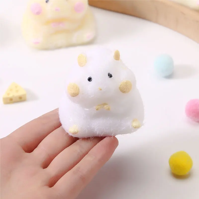 Kawaii hamster Squeeze Toy Slow Rebound Toy Fidget Toys Handmade Silicone Stress Relief Squishy Toy Sensory Toys