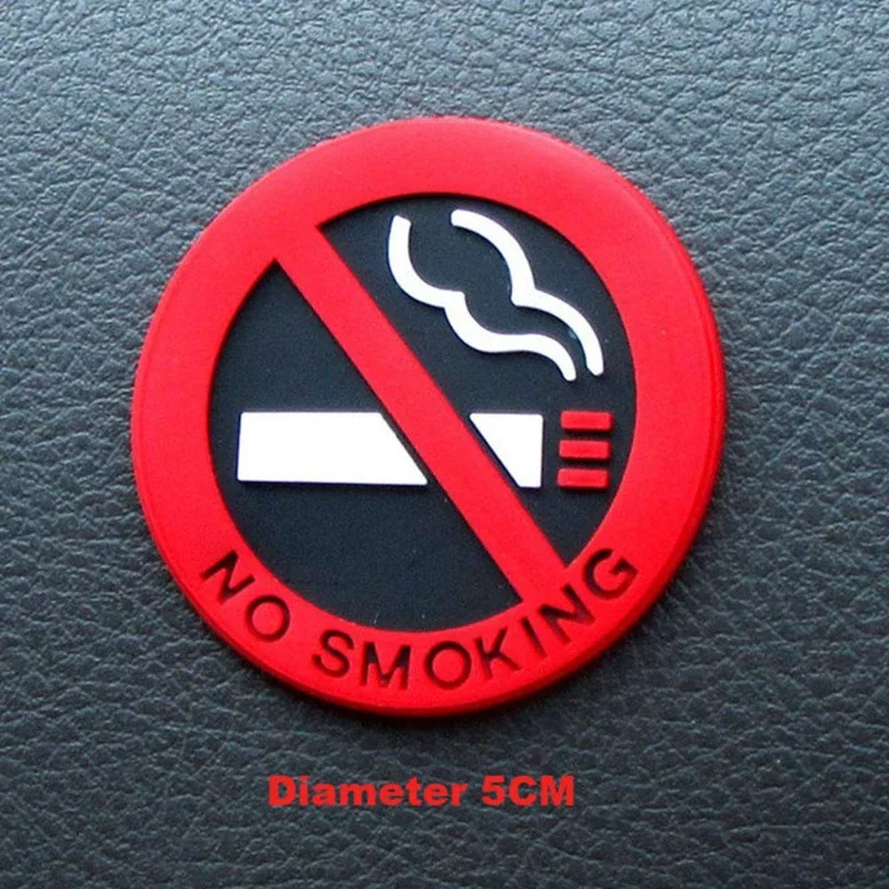 No Smoking Car Stickers Styling Round Red Sign Vinyl Sticker Use for Car Glass Business Door Universal Auto Accessories