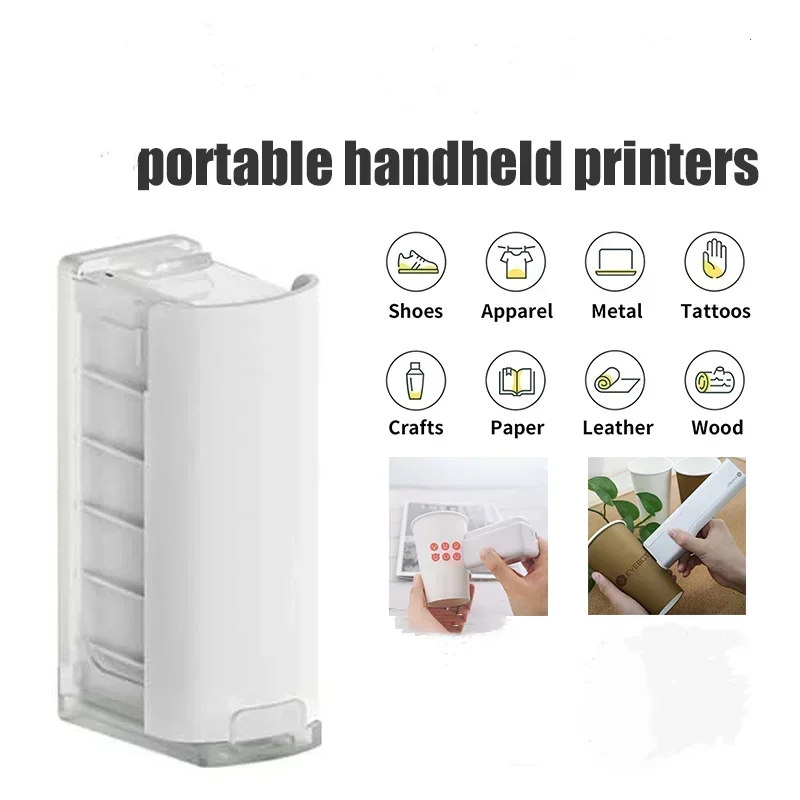 Evebot PrintPods Handheld Printers for Absorbent Surfaces Mini Wireless Smart Printing Machine Pattern Logo QR Code DIY Tattoos