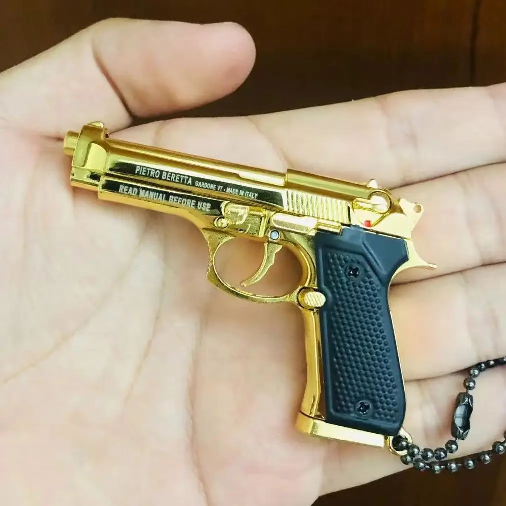 LLavero modelo de pistola de aleación desmontable 1:3 92f, pistola de juguete portátil, decoración de pistola falsa, colección de seguidores militares, regalo de fiesta y vacaciones