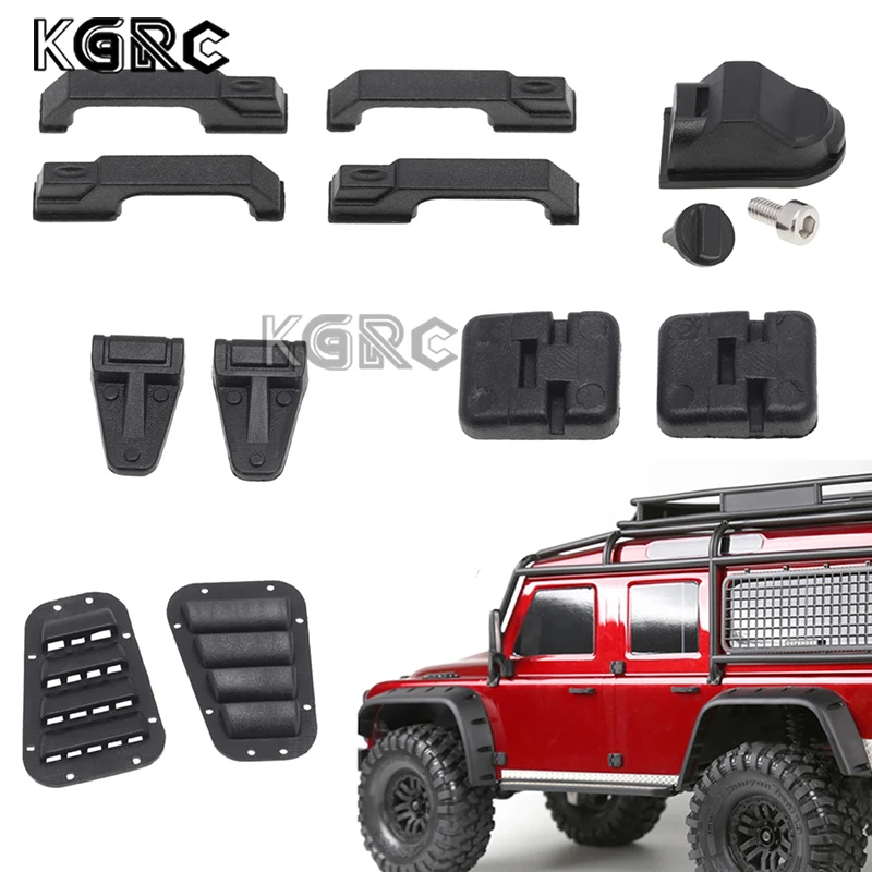 

Door Hinges Hood Grille Door Handles Engine Cover Hinge Fuel Tank Cap For 1:10 1/10 RC Crawler Car TRX-4 TRX4 Defender D90 Parts