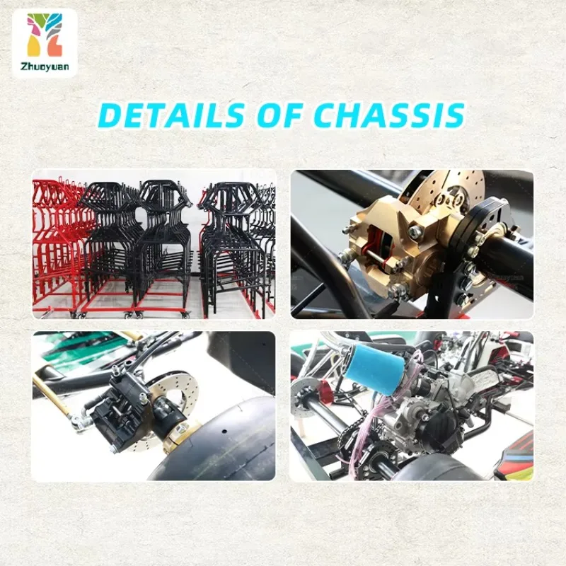 Zhuoyuan Professional KZ Kart Chassis Shifter Race Karting Frame Spare Parts Adult Go Karting Frame with Wheel Rim