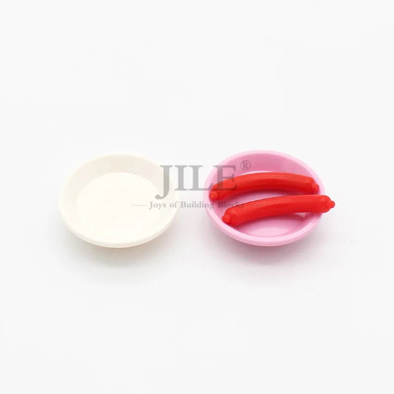 Moc Figure Utensil Dish 3x3 Food Salver 6256 DIY Creative Enlighten Building Blocks Bricks Compatible with Assembles Parts Toys