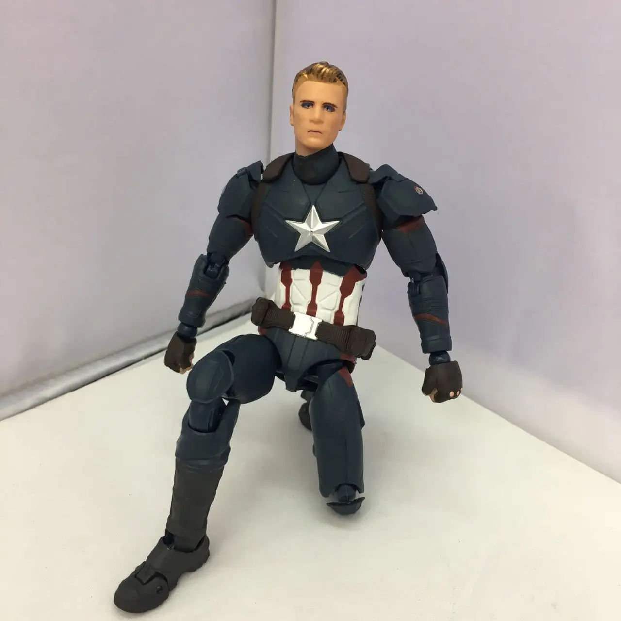 SHF Marvel Avengers 4 Captain America 3 PVC Action Figure Collection Statue Model Toy New Year\'s Christmas Gift 15cm