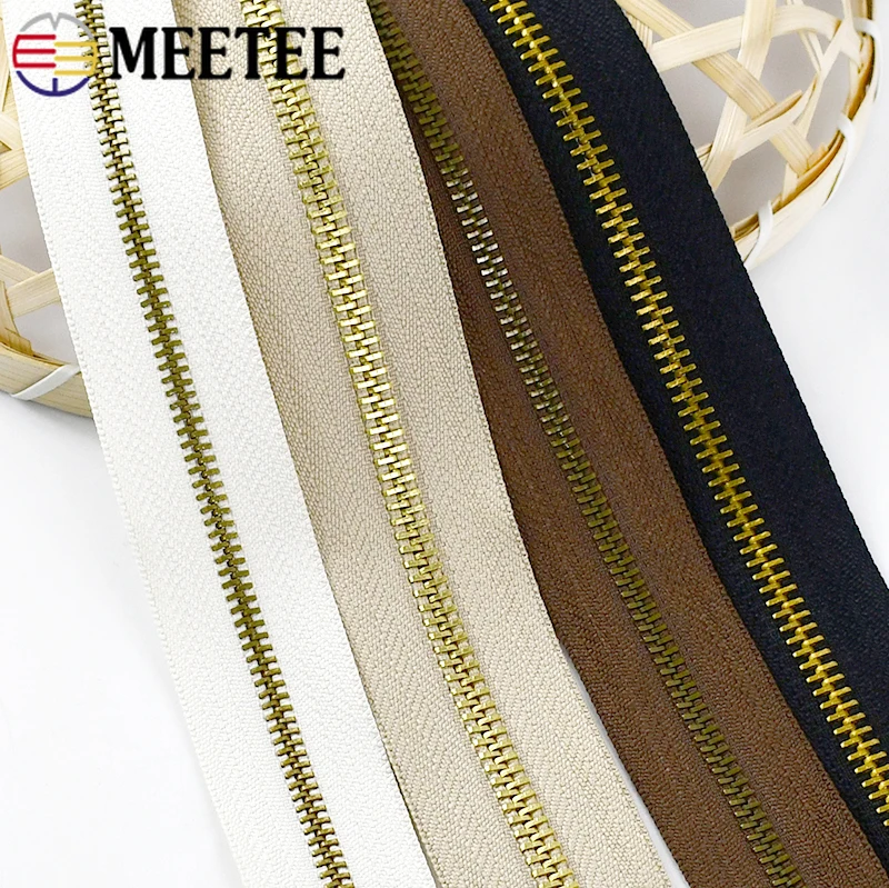 1/2/3/4/5/10Meters 3# 5# Metal Zipper Tape for Bag Garment Zip Decor Shoes Continuous Zippers Repair Kit Tailor Sewing Accessory