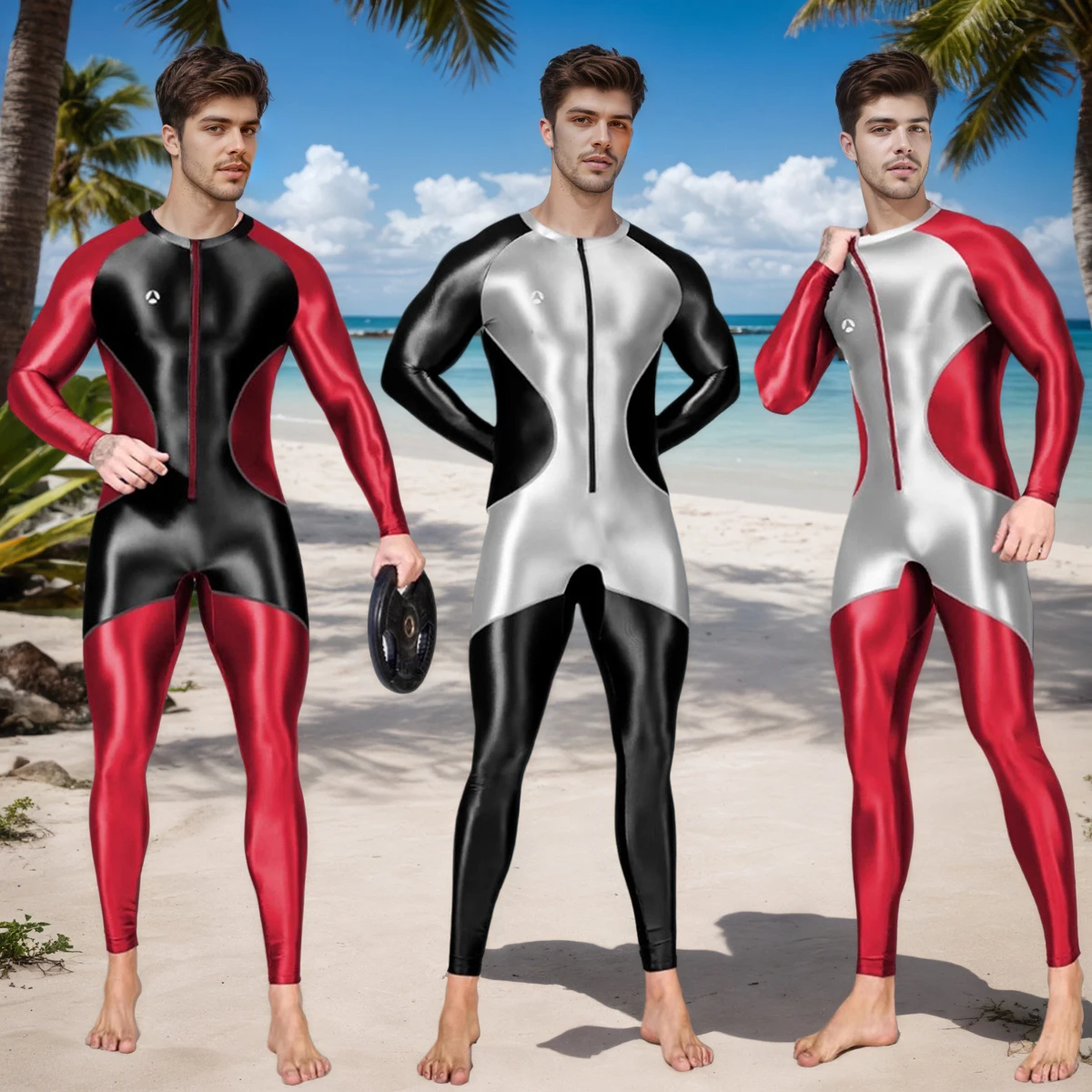 AMORESY Centurion سلسلة الساتان بريق مطاطا المرقعة تصفح ملابس السباحة بذلة رياضة اللياقة البدنية رياضية ارتداءها Playsuit تأثيري