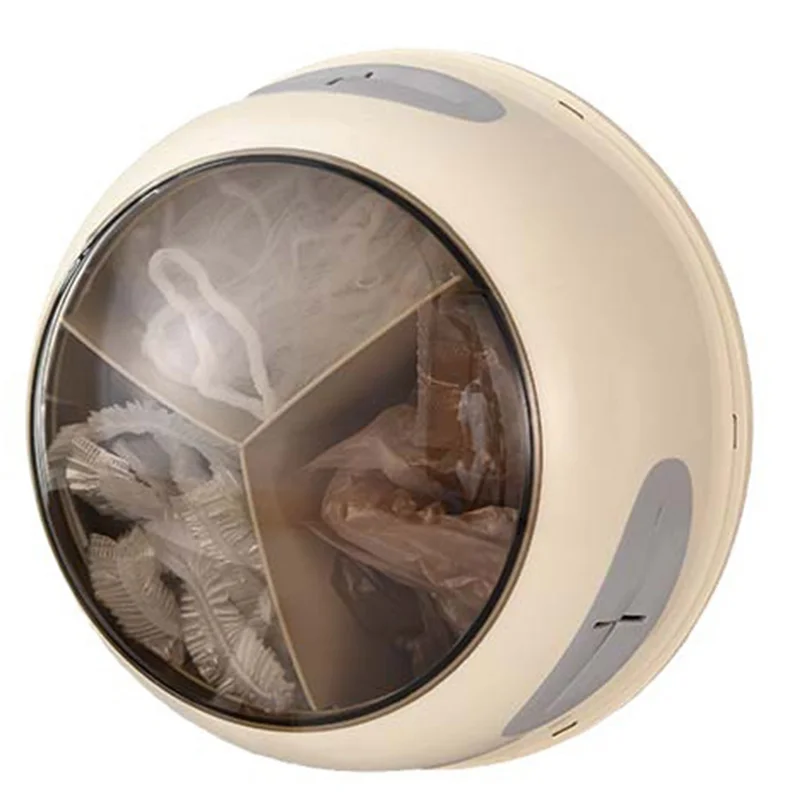 B97A-Wall Mounted Swivel 3 In 1 Multifunctional Storage Box For Kitchen Home Use Disposable Crisper Bags