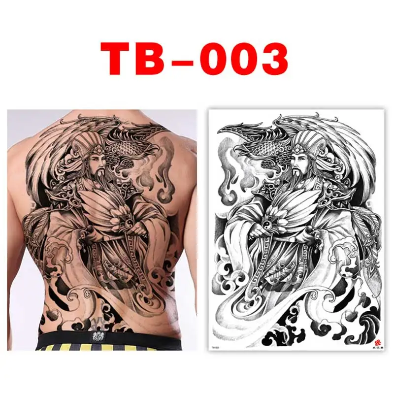 Full Back Large Temporary Tattoo Sticker Men\'s Lion King Snake Dragon Ganesha Tiger Body Woman Waterproof Fake Tattoo Art