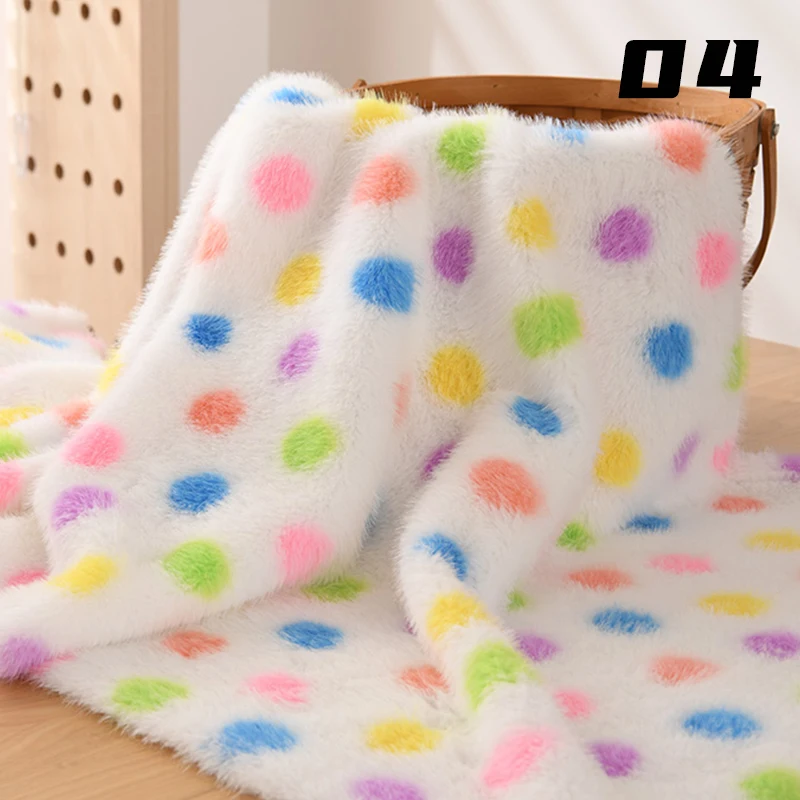 

50x160cm Imitation Mink Print Fur Fabric Handmade Craft DIY Clothing Bag Thick Plush Fur Fabric Photo Display Background Carpet
