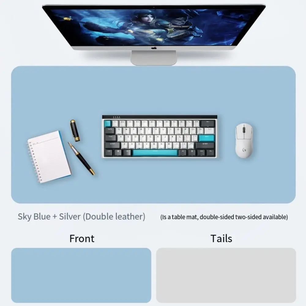 Tapis de souris multifonctionnel double face en PU, imperméable, grande taille, couverture de Table, résistant à la saleté, antidérapant, pour clavier et bureau