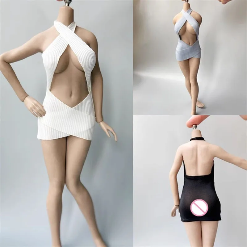 

Fanatic 1/6 Female Soldier Big Chested Plain Body Hanging Neck Knitted Hip Hugging Dress Fit 12'' Action Figure In Stock