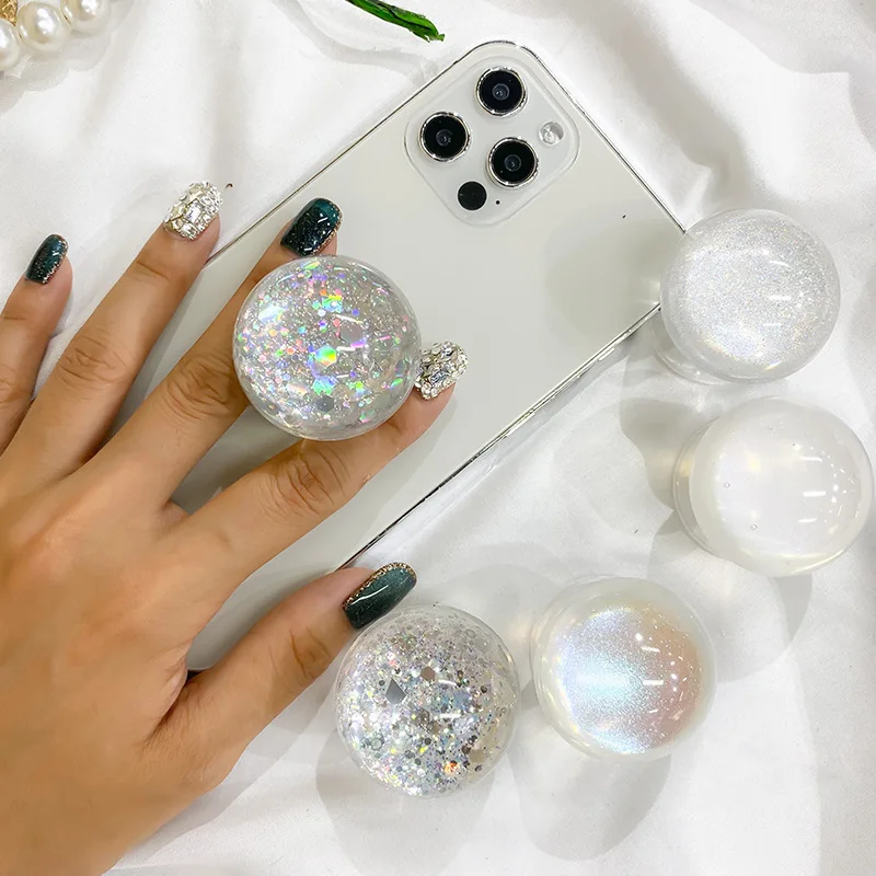 

Planet Glitter Phone Holder Crystal Popular Socket FInger Grip Universal Phone Holder LazyBracket Ins Style Air Expanding Stand