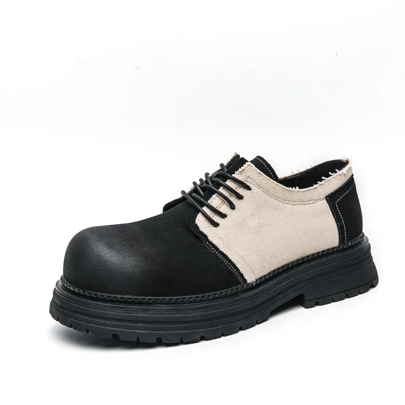 

Men's motorcycle new casual big head fashionable leather shoes versatile and comfortable men's shoes