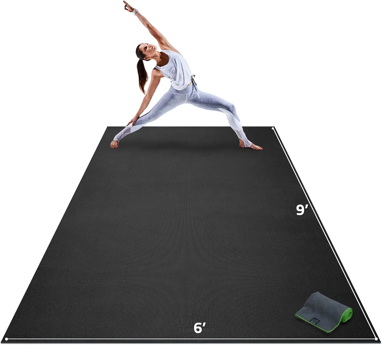 9' x 6' x 8mm Extra Thick & Ultra Comfortable, Non-Slip Barefoot Exercise Mat – Works Great on Any Floor