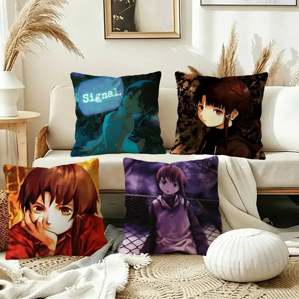 Horror Anime Serial Experiments Lain Cushion Cover Pillow Cover Decor Pillowcase Printed Cushion Case for Couch