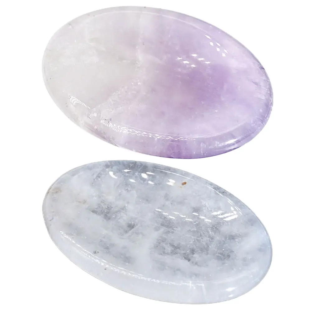 

2Pcs Facial Scraping Plate Natural Mineral Stone Massager Enhances Blood Flow Reduces Tension Suitable with Essence Oil Reusable