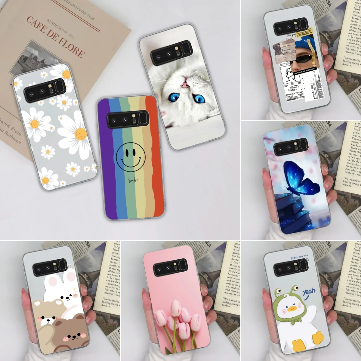 For Samsung Galaxy Note5 Note8 Note9 Case Beautiful Daisy Coque Shock Resistant Back Cover For Note 5 Note 8 Note 9 Funda Shell