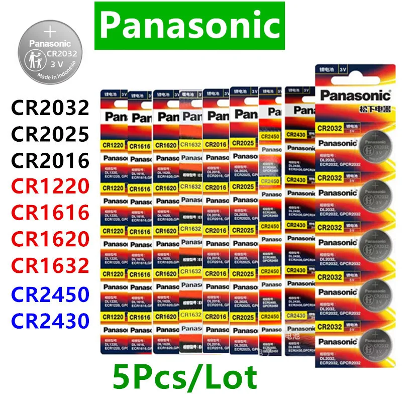 5-10Pcs Original Panasonic CR2032 CR2025 CR2016 CR1632 CR1616 CR1620 CR2450 CR2430 Lithium Battery CR1220 Batteria CR 2032