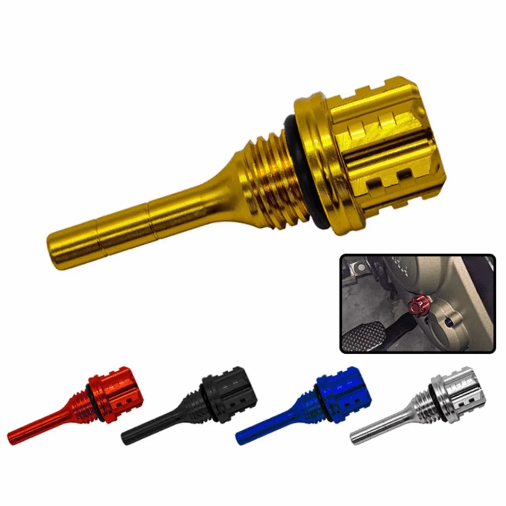 Aluminum Alloy Material Motorcycle Oil Dipstick Hex Plum Blossom Shape Wear Resistant CNC Aluminum Plug Engine Oil Gauge