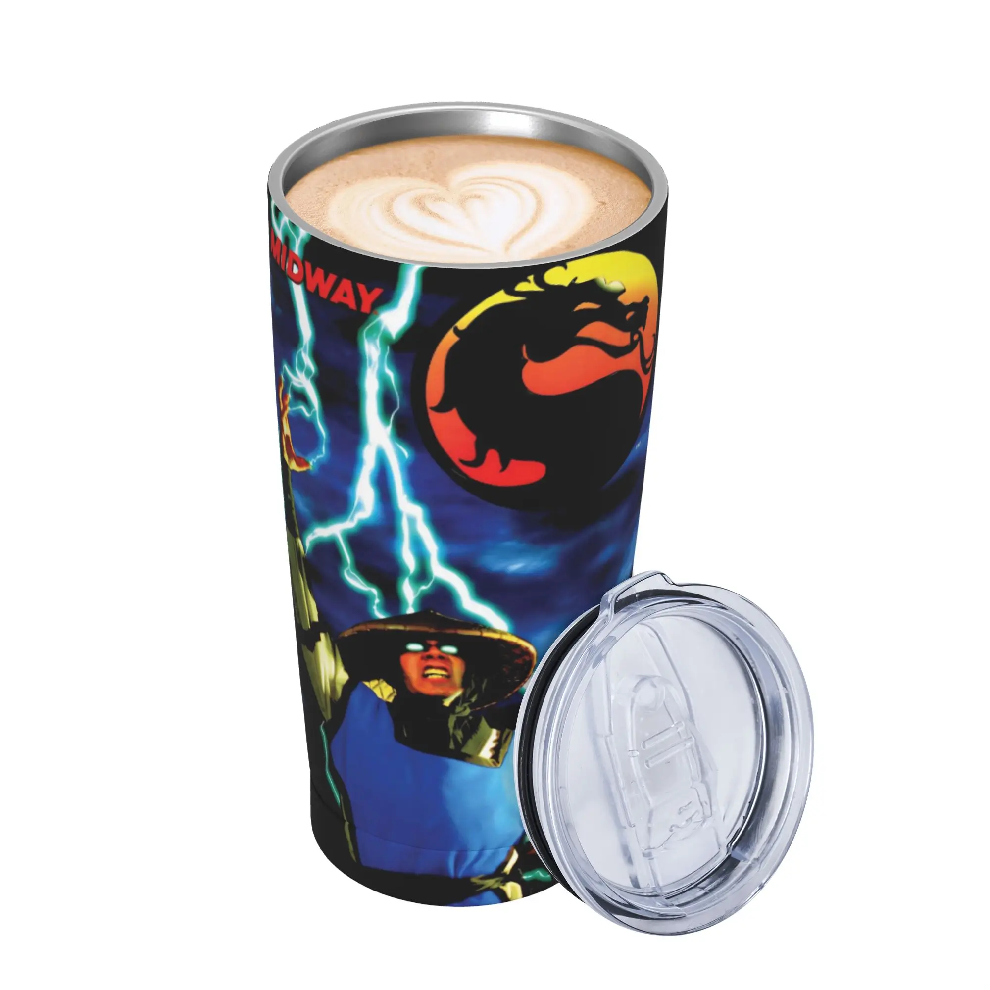 Mortal Kombat II Moive 2026 Insulated Tumbler with Straws  Stainless Steel Thermal Mug Outdoor Portable Hot Cold Drinks Cup 20oz
