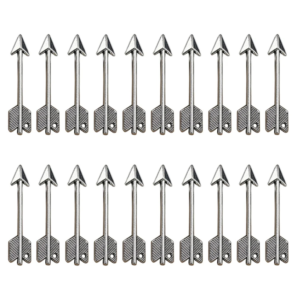 20pcs Zinc Alloy Arrow Pendants Charms DIY Jewelry Making Accessory for Necklace Bracelet ( Silver)