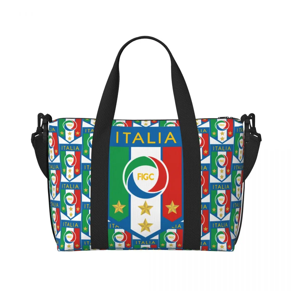 Custom Italian Stars Football Legends Figc Beach Tote Bag Women Extra Large Gym Carry On Italia Soccer Gift Travel Shopping Bags