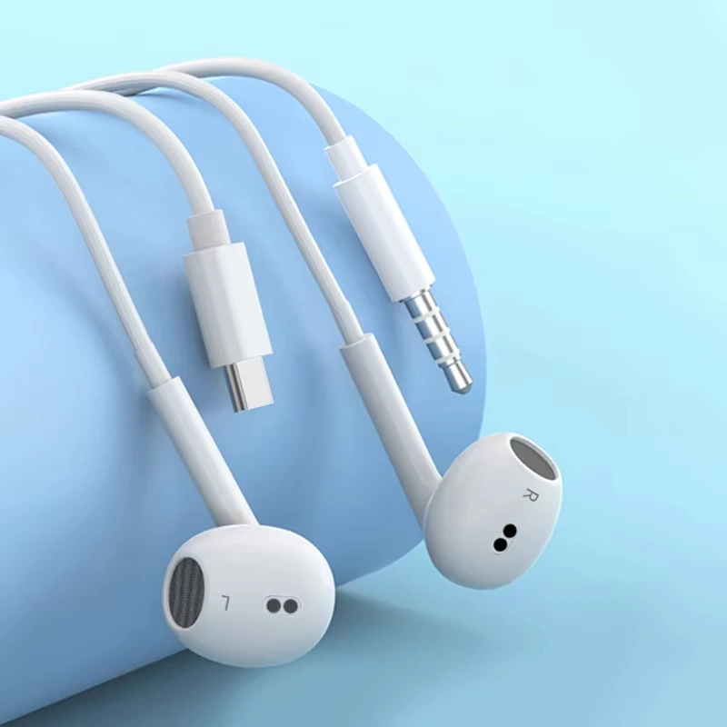 Original Type C Wired Earphone For Xiaomi 15 14T Redmi 14 13 12 Pro Samsung S23 S24 Ultra 3.5 mm Earbuds Headphones Accessories