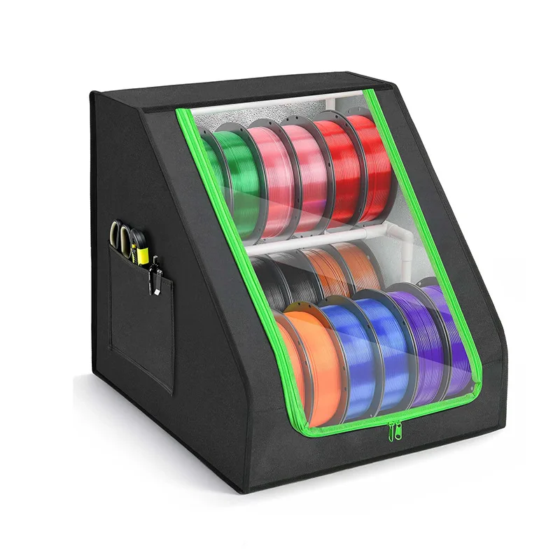 3D Printed Consumables Storage Box Holds Up to 21 Rolls of Consumables Double Layer with Stable Trapezoidal Frame