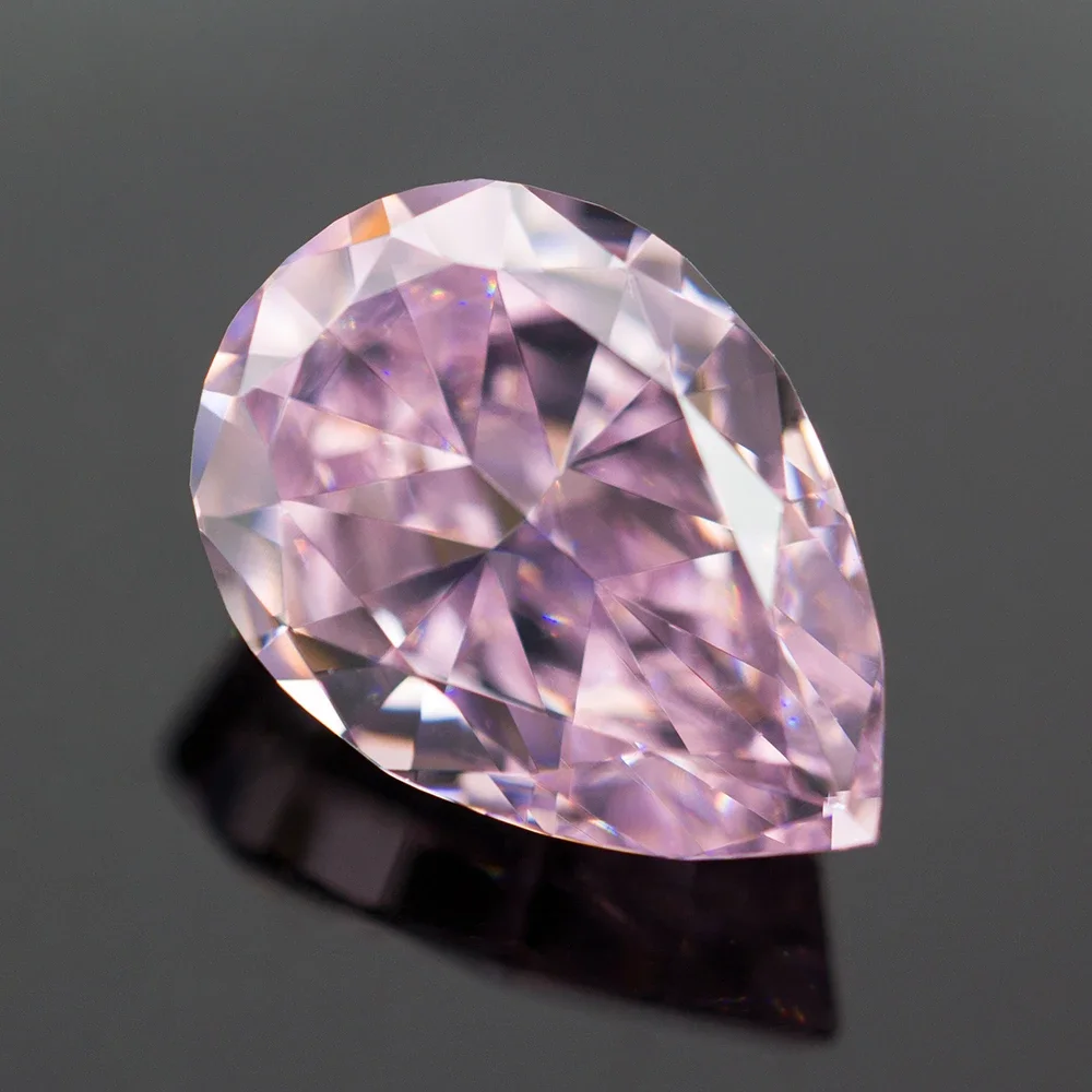 

Cubic Zirconia Light Pink Pear Shape 4k Crushed Ice Cut Top Grade Synthetic Cz Gems High Quality For Diy Jewelry Making