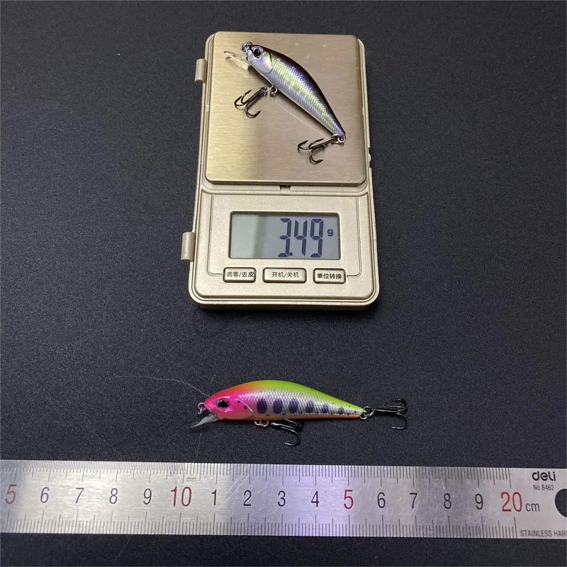 50mm 3.8g Mini tonący Minnow przynęty wędkarskie łyżka woblery sztuczna twarda przynęta Crankbait woblery na okoń akcesoria wędkarskie